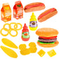 PowerTRC 26 Pc Deluxe Kids Fast Food Play Set - Pretend Burger, Hot Dog, Potato Chips, Onion Rings, Corn & More, Cooking Play Se