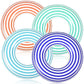 Wettarn 4 Pcs Pool Tubes with Fun Prints Inflatable Floats Swimming Toys Classic Striped Inner Tubes for Pool Bachelorette Float