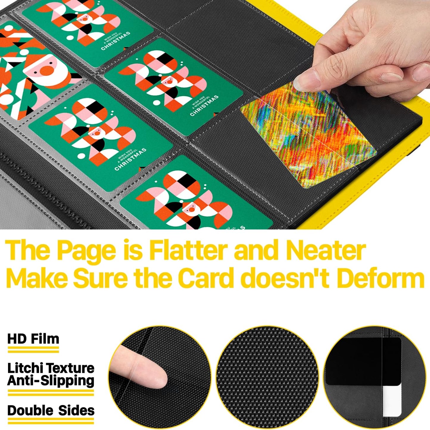 ?2025?Trading Card Binder 9 Pocket Pages  Sports Hockey Card Binder Collector Side-loading Baseball Card Holder Binder with Sleeves 20 Sheets 360 Game Card Binders for Football Soccer