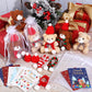 Poen 24 Set Christmas Gift 4 Inch Mini Christmas Stuffed Plush Bear With Santa Hat Scarf Christmas Cards Organza Bags Xmas Stuff
