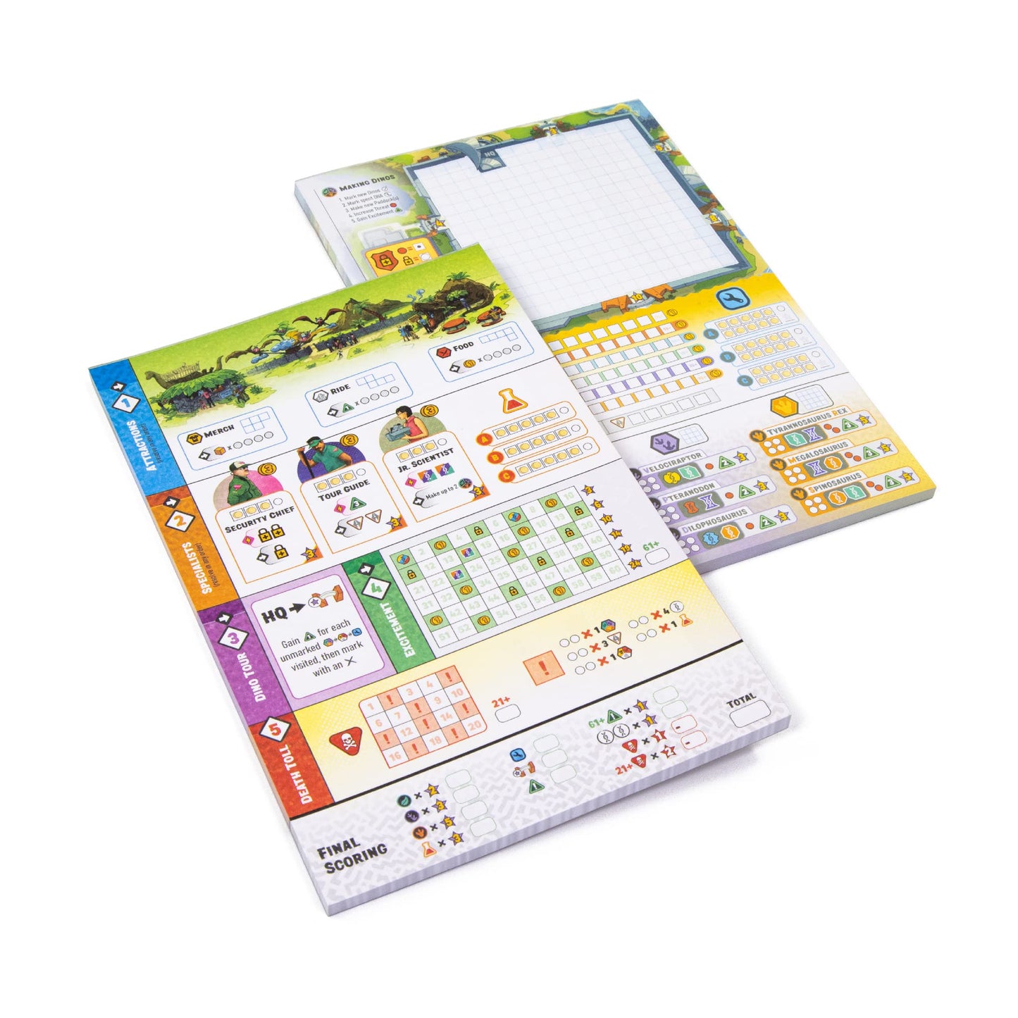 Pandasaurus Games Dinosaur Island Rawr and Write Board Game, Strategy Game for 1-4 Players, Ages 10+, Multicolor, Model PAN202107