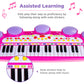 Best Choice Products 37-Key Kids Electronic Musical Instrument Piano Learning Toy Keyboard W/Multiple Sounds, Lights, Microphone, Stool - Pink