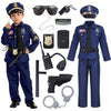 Spooktacular Creations Halloween Police Costume For Kids, Dark Blue Police Officer Costume For Boys, Toddler Cosplay Roleplay Themed Party (3T (3-4 Yrs))
