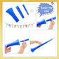 Cagemoga 6 Pieces Collapsible Stadium Horn 24 Inch Plastic Trumpet Horn Stadium Horn Noise Maker For Sporting Events Sports Themed Party Supplies (Blue)