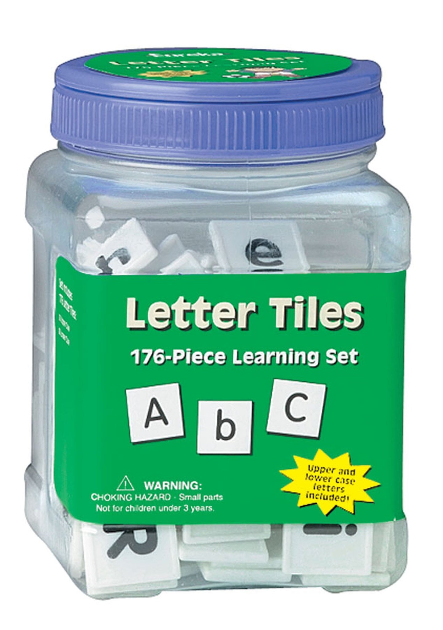 Eureka Tub Of Letter Tiles Back To School Classroom Supplies Educational Toy, 1'' X 1'' Tiles, 176 Pc
