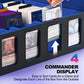 Uaono Trading Card Storage Box With Commander Display; 2400+ Deck Box For Mtg With Removable Cover; Toploader Card Case Fits Magic Tcg Ptcg Sports Cards; 24 Dividers, 4 Stoppers (Black, Blue)