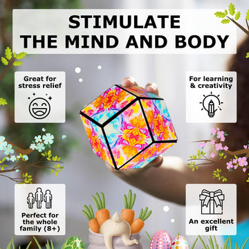 Shashibo Seasonal Easter - Shape Shifting Box - Award-Winning, Patented Magnetic Puzzle Cube W/ 36 Rare Earth Magnets - Fidget T