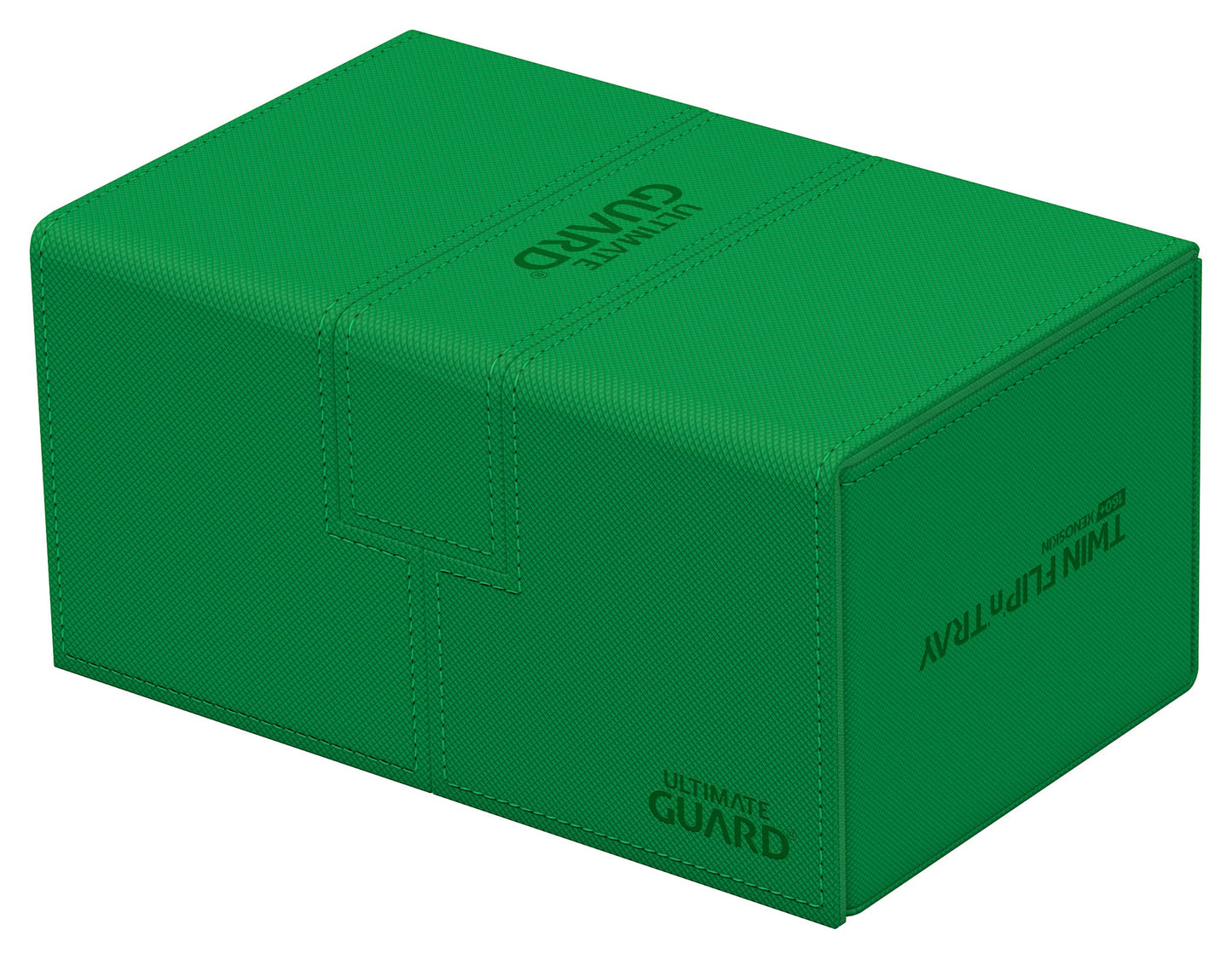 Ultimate Guard Twin Flip'N'Tray 160+, Deck Case For 160 Double-Sleeved Tcg Cards + Dice Tray, Green, Independent Magnetic Closur