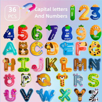 Ehr Magnetic Letters And Numbers,Colorful Abc Animal Alphabet Fridge Magnets,Educational Spelling Learning Game Toys For Kids,To