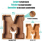 Customized Name Large Wooden Piggy Bank For Kids Boys Girls Alphabets Letter A-Z Coins Bills Money Change Bank Box Initial On Clear Cover (Laser Engraved) (Alphabet-M, Initial-12)