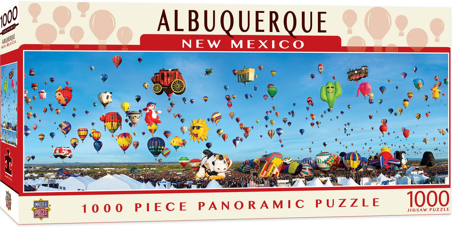 MasterPieces 1000 Piece Jigsaw Puzzle - Albuquerque Balloons Panoramic - 13"x39" - Fun for Adults, Family, and Kids - Model 71585