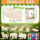Colingmill 24 Set Safari Party Favors Jungle Craft Kits Supplies DIY Safari Jungle Wooden Painting Kit Wooden Coloring Crafts Wi