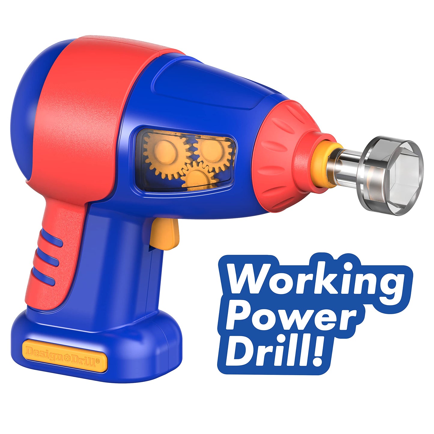Educational Insights Design & Drill ABCs & 123s Construction Toy Set, Real Electric Drill, Multi-color, Medium, Model 4113, Ages 3+