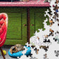 Springbok 500 Piece Jigsaw Puzzle - Kittens in Coffee Shop - Unique Cut - 18x23.5 inches - Cardboard - Cat Café - Model 33-01770