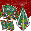 3 Pack Christmas Nightmare Tablecloths Nightmare Christmas Party Decorations Green Red Tree Xmas Nightmarer Table Cover for Xmas