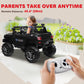 Aosom 53 L 2-Seater 12V Police Car Ride On Truck With Remote Control, Battery Operated Electric Car For Kids With Suspension, Mp