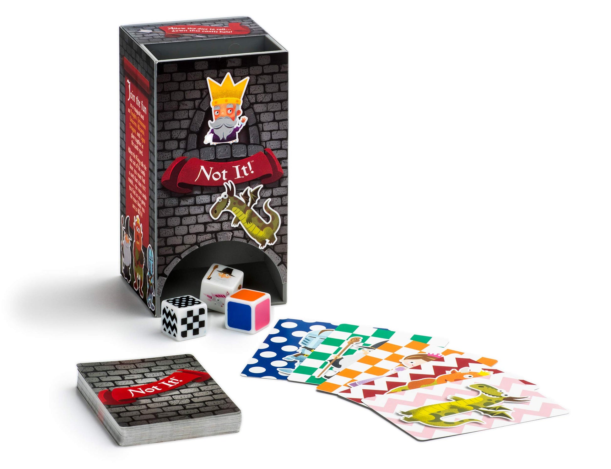 Not It Dice Games for Kids Strategy Game for Family Night Fun Card Game Stocking Stuffer Gift 3+ Players Ages 6+ Castle Land