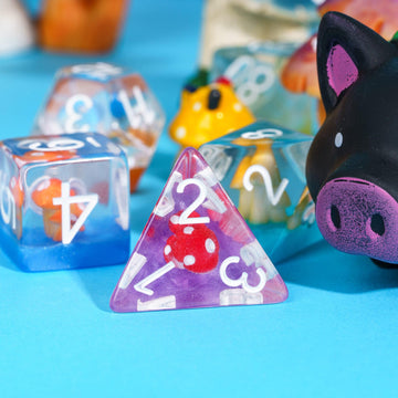UDIXI 7-Die Mushroom D&D Dice Set, Resin DND Dice Set RPG Polyhedral Dice for Dungeons and Dragons Role Playing Games and Other