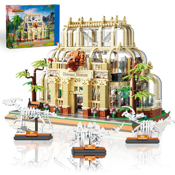 Bricktribe Mini Building Set For Adults Dinosaur Museum Toy With Led Light, Jurassic World Dino Fossils Building Block Kit, Arch