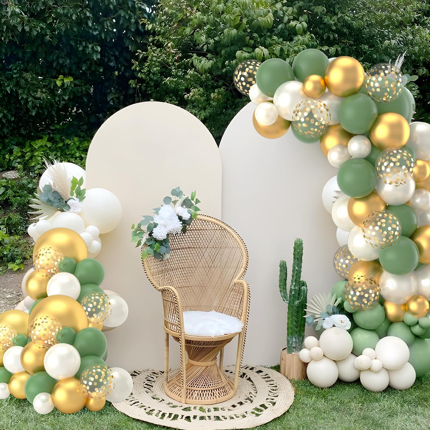 Sage Green Gold White Party Balloons 84Pcs Gold And Olive Green For Wedding Engagement Anniversary Baby Shower Birthday Supplie For 16Th 18Th 21St 30Th 40Th