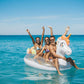 Poolcandy Gigantic Inflatable 2 To 3 Person Pool, Beach, And Lake Swim Rafts (Gigantic 2 To 3 Person Gold Glitter Unicorn)
