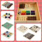 Juegoal 7-In-1 Wooden Board Game Set For Kids Adults, Tabletop Combo Classic Travel Portable Board Games (Chess, Checkers, Chinese Checkers, Backgammon, Parcheesi, Snakes And Ladders, Tic Tac Toe)