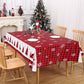 3PCS Christmas Tablecloth, Red and Black Buffalo Plaid Rectangular Plastic Christmas Tablecloth, Winter Snowflake and Reindeer D