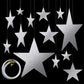 Boao 24 Pieces Silver Cardboard Stars Silver Glitter Stars Cutouts 4 Sizes 6cm/12cm/20cm/30cm Hanging Glitter Star Garlands with