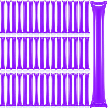 Civaner 48 Pieces Thunder Sticks Team Spirit Boom Sticks Cheering Sticks Plastic Cheerleading Spirit Stick Clapper Inflatable Noise Makers For Sporting Events Dance (Purple)