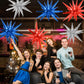 6PCS Star Balloons, 22Inch Blue Red and Silver Star Balloon Explosion Foil Balloons Cone Spike Balloon for Birthday Graduation P