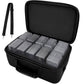 Graded Card Case Storage Box Fits for 64 Graded Sports Trading Cards, Slab Card Holder Organizer for CSG, BGS, FGS, PSA, SGC, Toploaders Football card with Removable Thick Foam Slots (Bag Only) -Like New