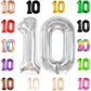 Katchon Silver 10 Balloon, 40 Inch - Birthday Decorations For Boys & 10 Year Anniversary