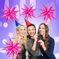 Funtoob Hot Pink Balloons Star Balloons Metallic Star Foil Balloons Hot Pink Star Cone Balloons Starburst Balloon Spike Balloons