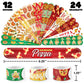 BOIKOKY 60 PCS Pizza Party Favors Set - 36 Temporary Tattoos & 24 Slap Bracelets, Multicolor, Ideal for Kids' Birthday Parties & Rewards