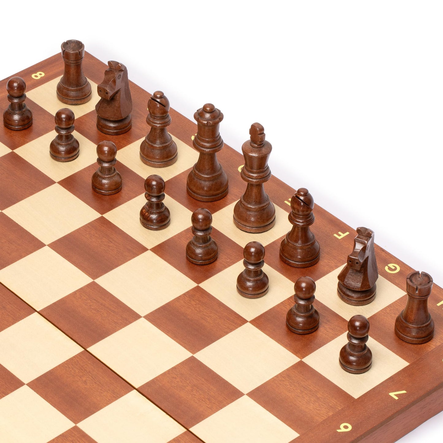 Husaria Professional Staunton No. 6 Wooden Chess Set with 2 Extra Queens - 3.9-Inch Kings, Perfect for Tournaments