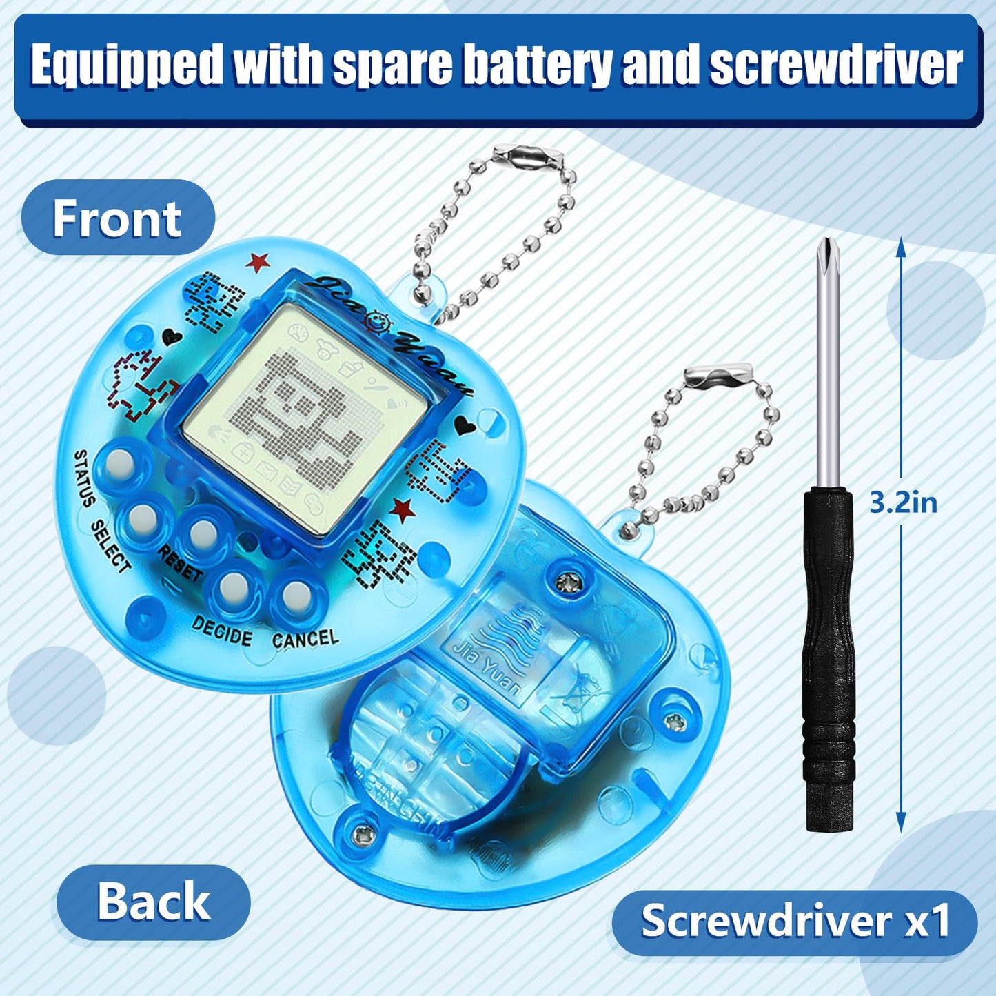 Sosation 12 Pcs Virtual Pets Keychain Egg Fillings for Kids 168 Electronic Digital Pet Easter Retro Handheld Game Machine 90s To