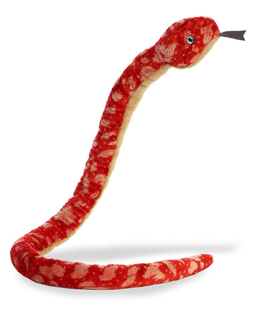 Aurora Playful Snake Red Corn Stuffed Animal - Eye-Catching Designs - Versatile Fun - Red 50 Inches