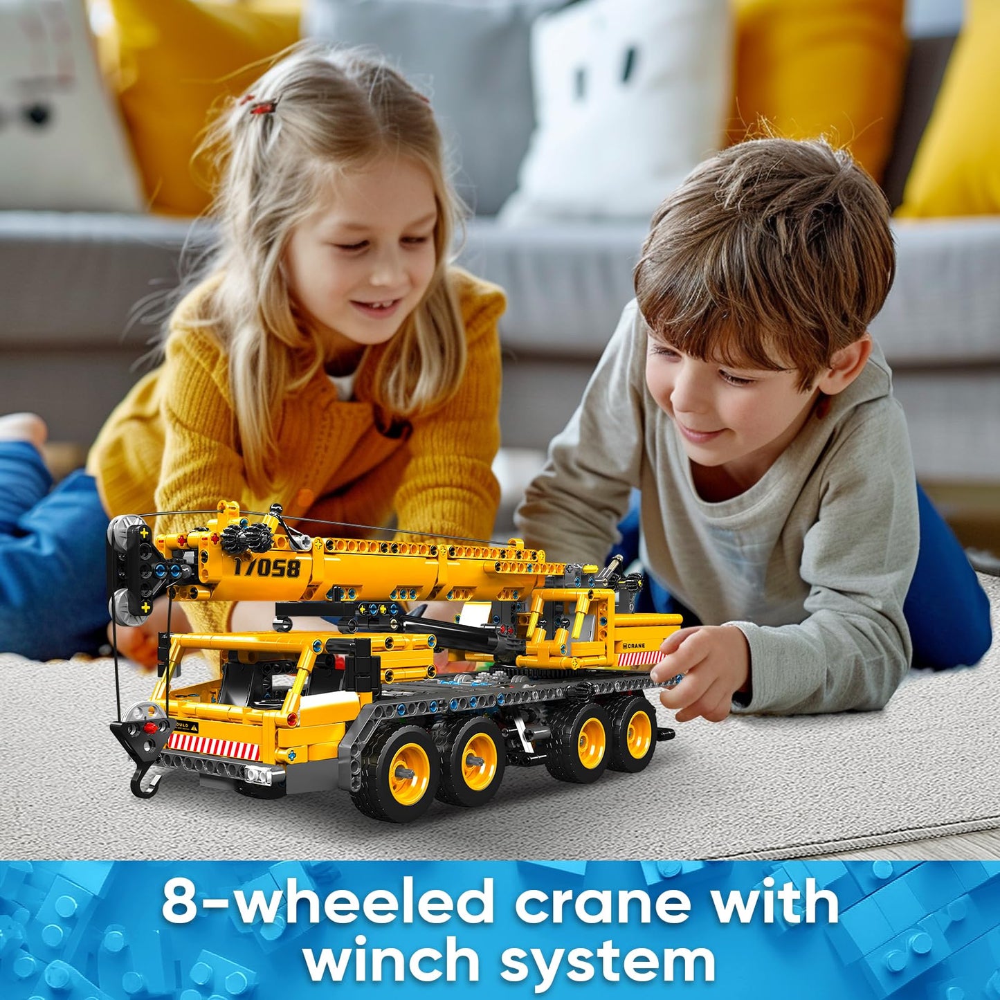 Mould King 17058 Crane Building Blocks Kit  997 Pieces Crane Truck Model to Build  DIY Constration Toy Collectibles/Exhibition for mature-themed/Kids