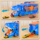 Dinosaur Truck Ultimate Hauler Track Toy for Boys, Transform into Stomping Dinosaur with Race Track Toddler Toys Gifts for Kids