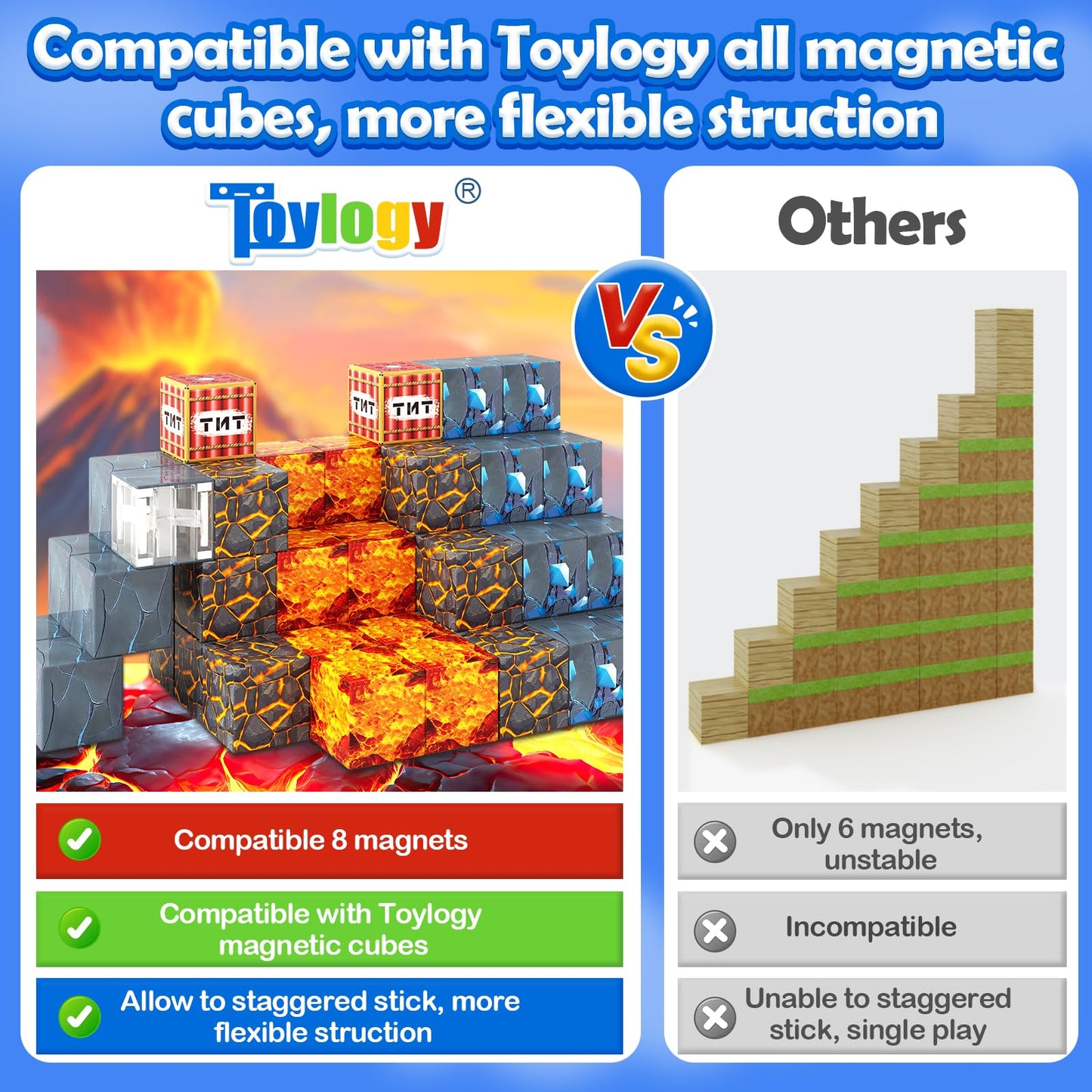 168Pcs Magnetic Blocks-Build Mine Magnet World Dinosaur & Mine Edition, Building Outdoor Sensory Toys For Kids 3-5, Stem Jurassi