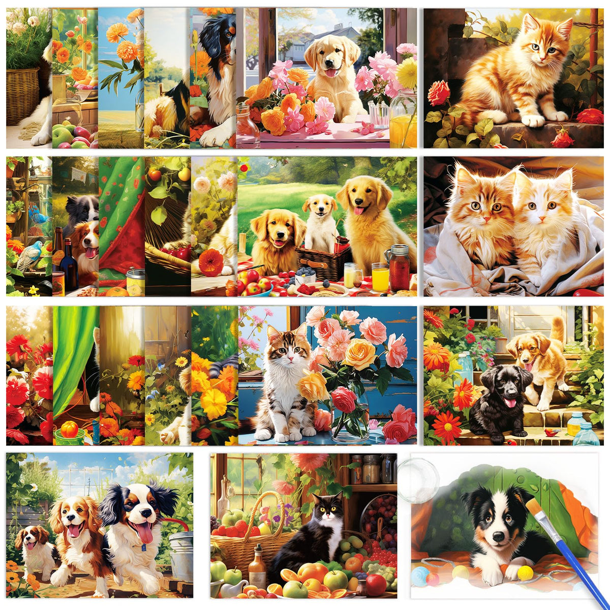 Zoiiwa 24 Pcs Dementia Products For Elderly Reusable Water Painting Toys Pet Dog Cat Dementia Activities For Adults Seniors Deme