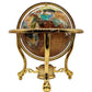 14' Tall Amber Pearl Gold Stand Gem Gemstone World Map Globe Globes Maps