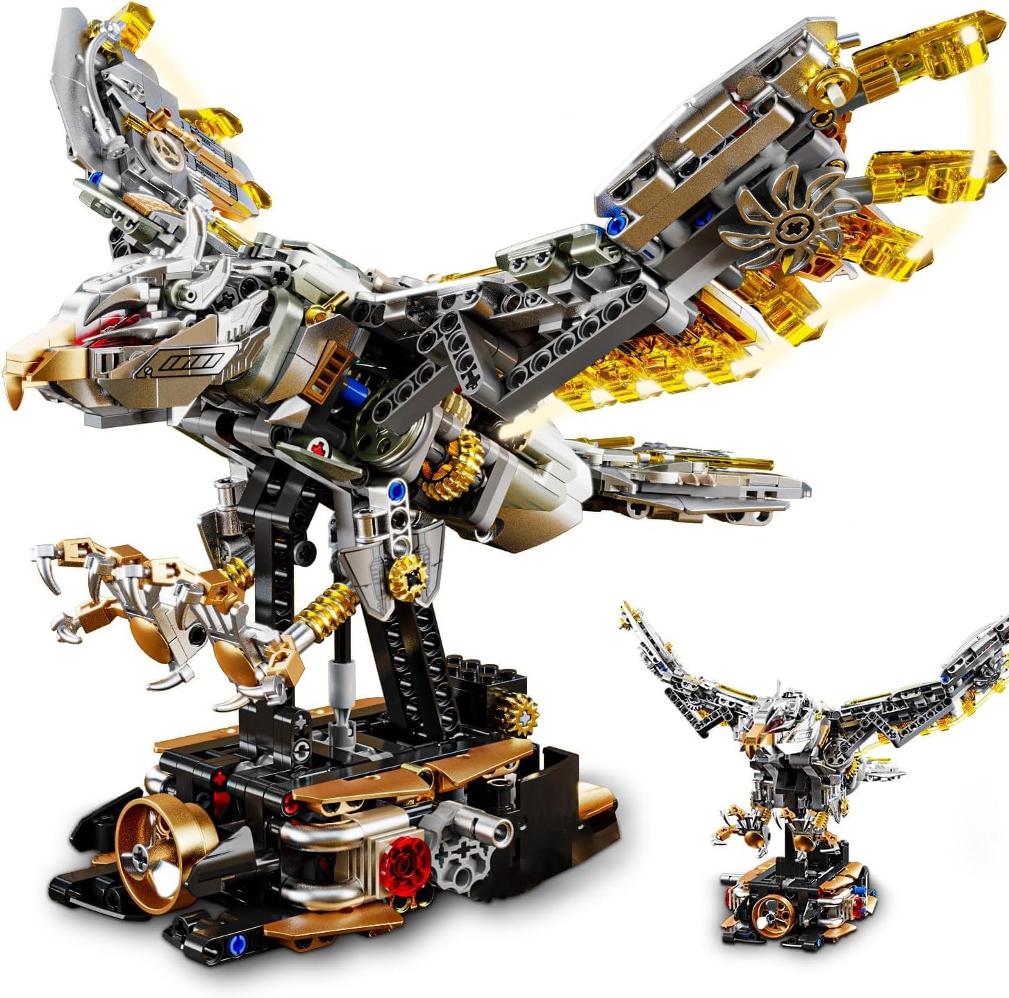 Mechanical Eagle Building Set with Light  Compatible with Lego for mature-themed  Rotatable Eagle Building Blocks  Gift for Girls Boys Teens Age 12+ (1168 PCS)