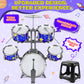 M Sanmersen Upgraded Kids Jazz Drum Set Toddler Toy Drum Set With Stool, Plastic Rock Jazz Drum Kit Musical Toys Gift For Boys Girls 1-3 3-5