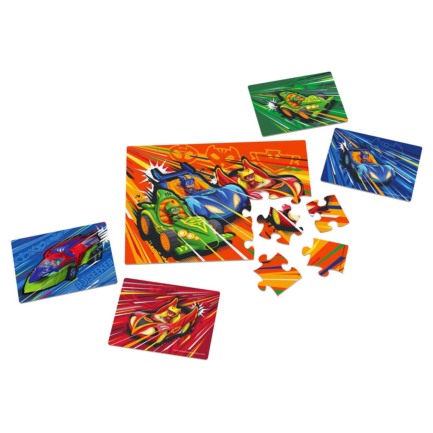 Pj Masks 5 Wood Puzzles In Wooden Storage Box (Styles Will Vary)