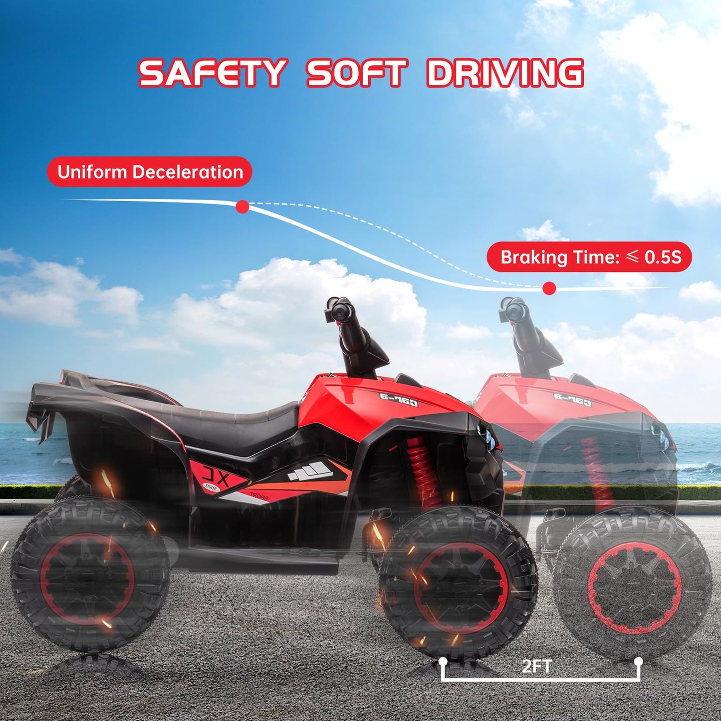 Ride On ATV, 12V 4 Wheeler Battery Powered Toy With Remote Control (High Low Speeds), Electric Car Truck 4-Wheels Vehicle With M
