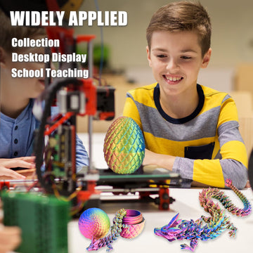 Locyfens 3D Printed Dragon Eggs With Dragon Inside, Rainbow Articulated 3D Dragon Toys With 3D Dragon Eggs, Crystal Dragon Red Y