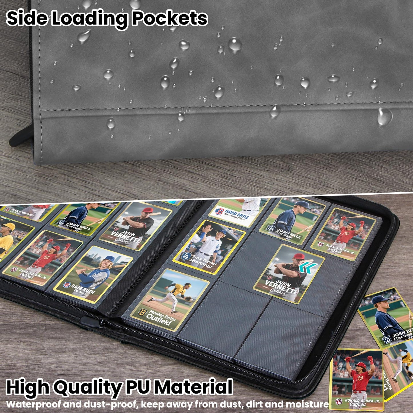 Pok?pal Trading Card Binder  9 Pocket Card Collection Binder for 540 Cards  enhanced Card Book Double Sided Pocket  Collector Album Card Holder Folder for TCG PM MTG OPCG YGO Sports Cards (Grey)