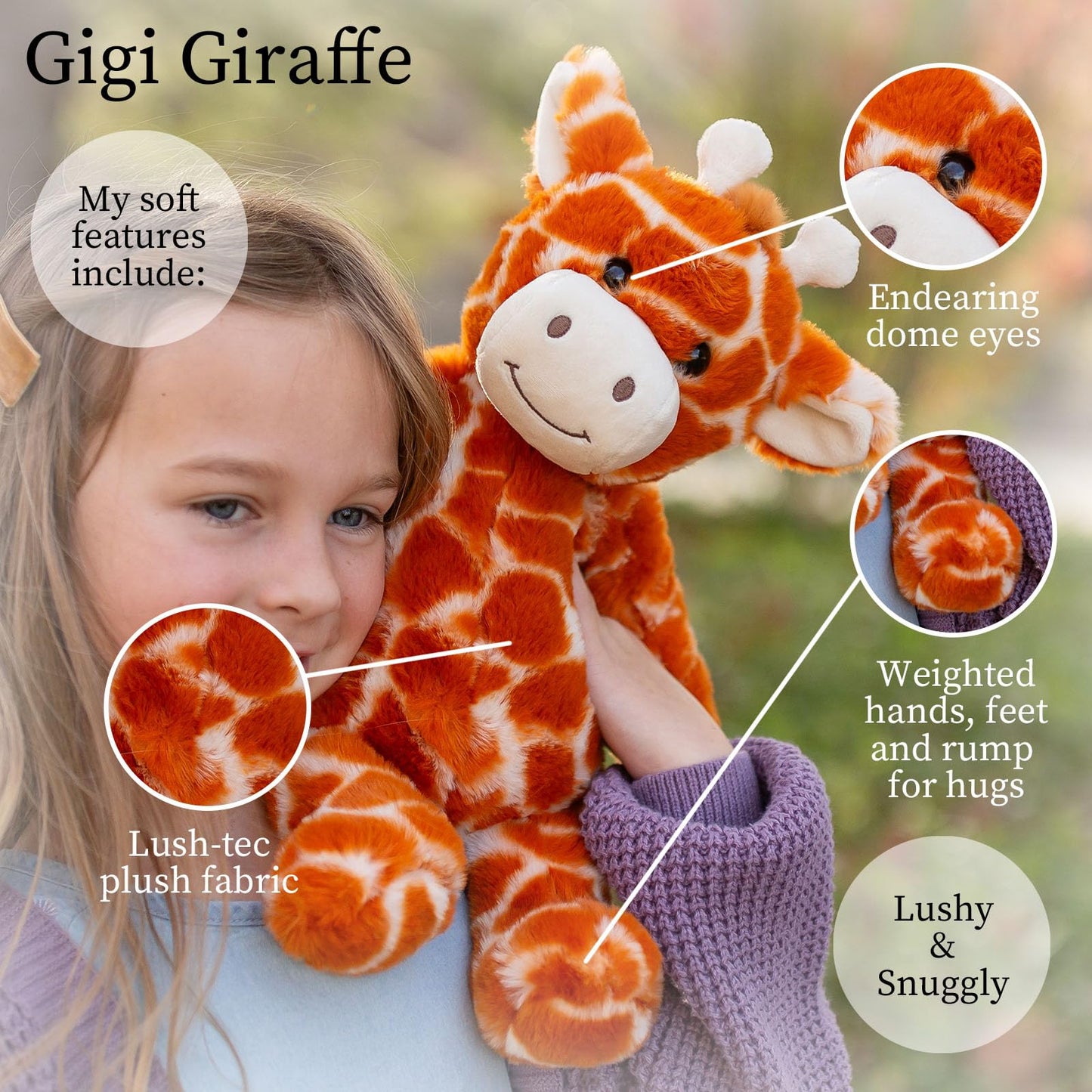 World's Softest Plush Giraffe, Lushee, Large, 16'' Stuffed Animal for Baby, Toddler, Kids, Adults - Giraffe Plush Toy-Adorable T