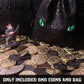 145Pcs Metal Dnd Coins & Leather Bag, Contains 60 Gold Coins, 40 Sliver Coins, 40 Copper Coins And 5 Platinum Coins, Tokens With